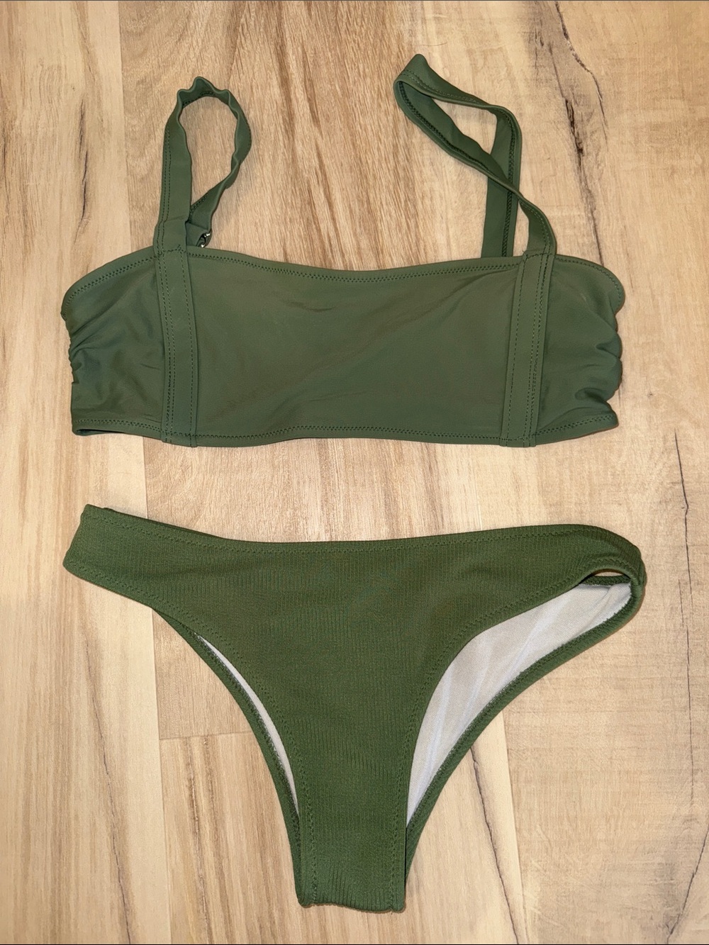 Olive Green Women's Bikini Set - Classic Two-Piece Swimwear